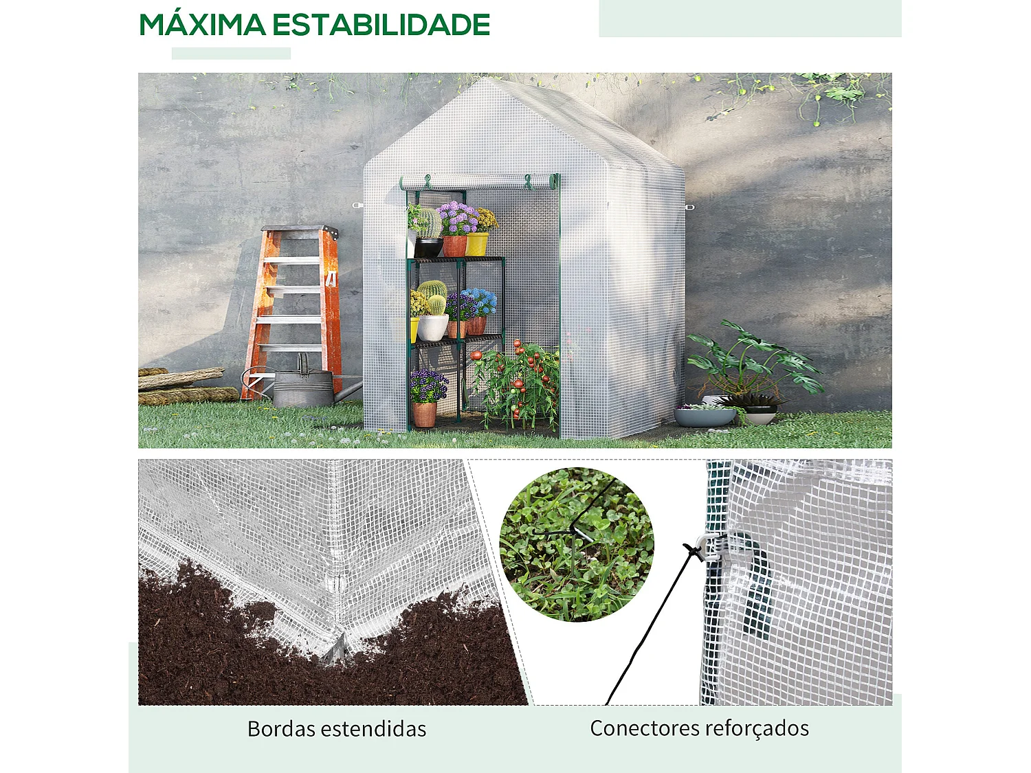Estufa de Jardim 143x143x195 cm: Proteção Ideal para Cultivo de Plantas e Flores no Exterior