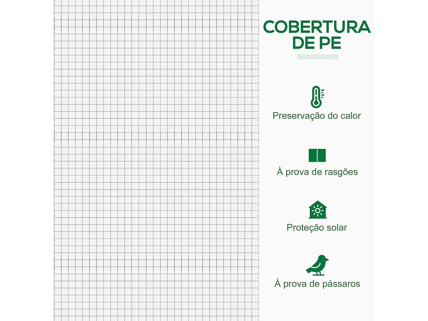 Estufa de Jardim Jardinette Blanche com Estrutura Durável em Aço e Porta Enrolável – Ideal para Cultivo de Plantas