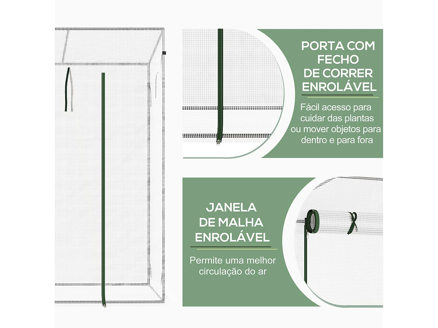 Estufa de Jardim Jardinette Blanche com Estrutura Durável em Aço e Porta Enrolável – Ideal para Cultivo de Plantas
