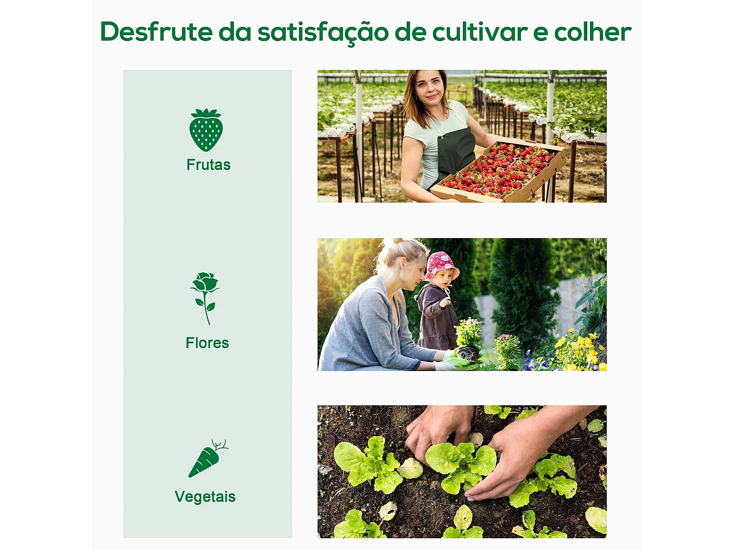 Estufa de Jardim Jardinette Blanche com Estrutura Durável em Aço e Porta Enrolável – Ideal para Cultivo de Plantas