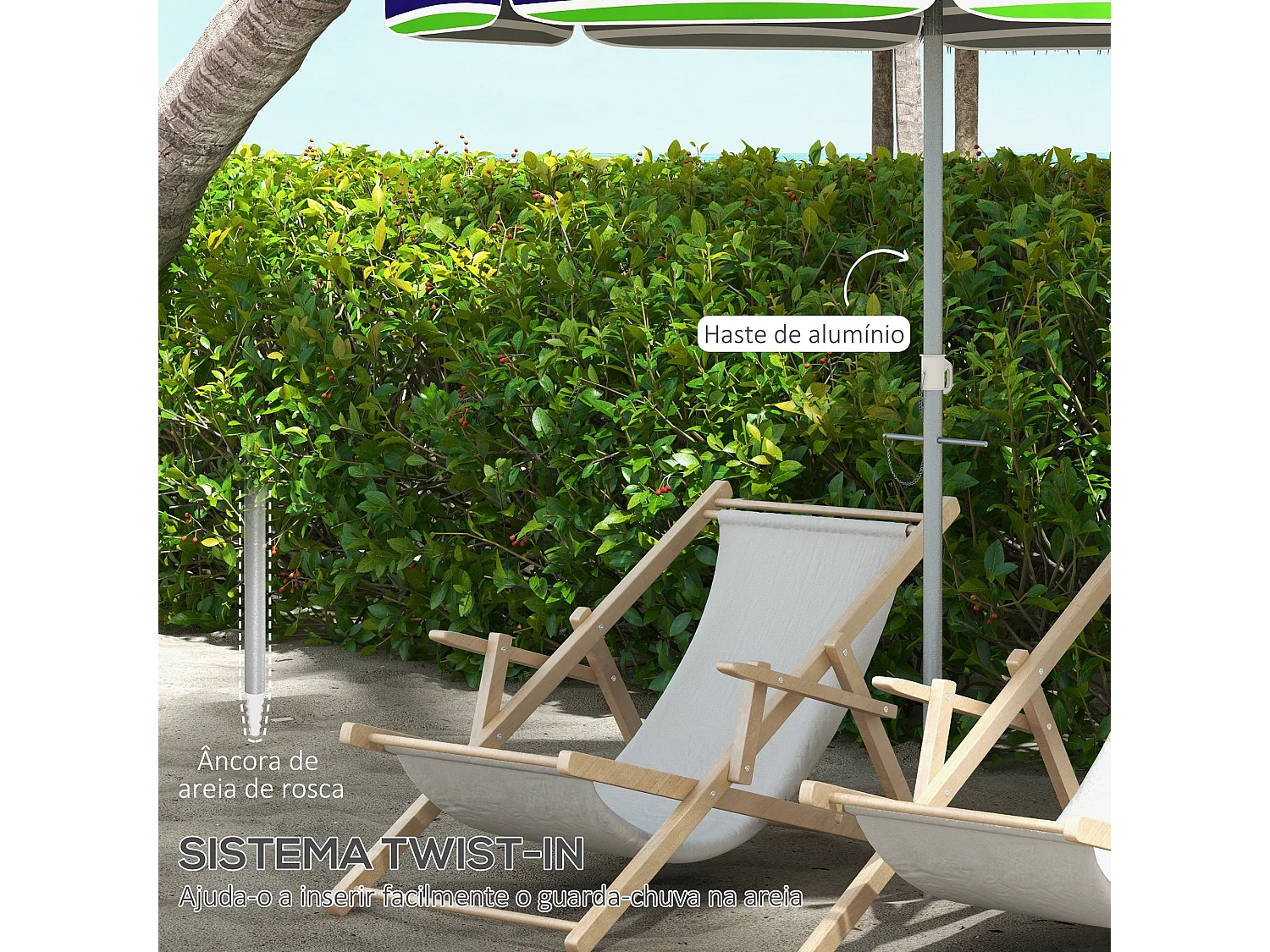 Guarda-sol de Jardim Treviso 178x205 - Proteção Solar Ideal para Seu Espaço Externo