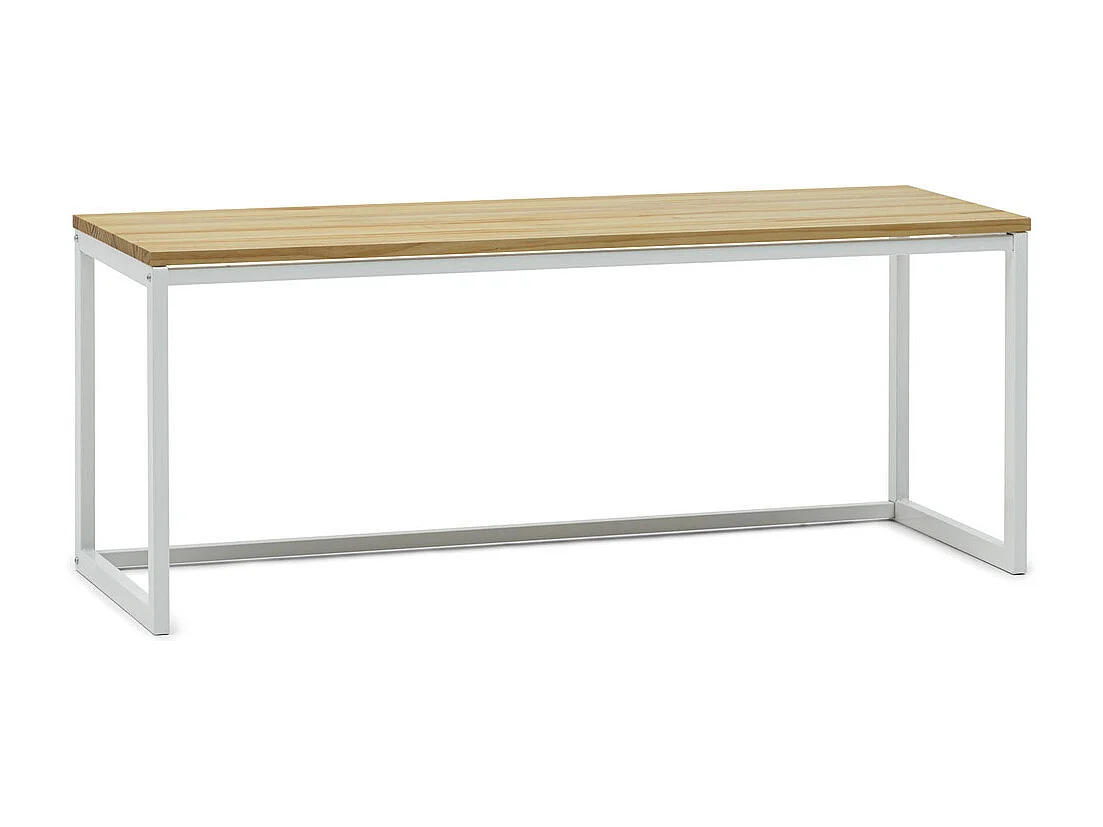 Banc Banquette iCub3 – style scandinave  40x120x45cm Blanc-Naturel