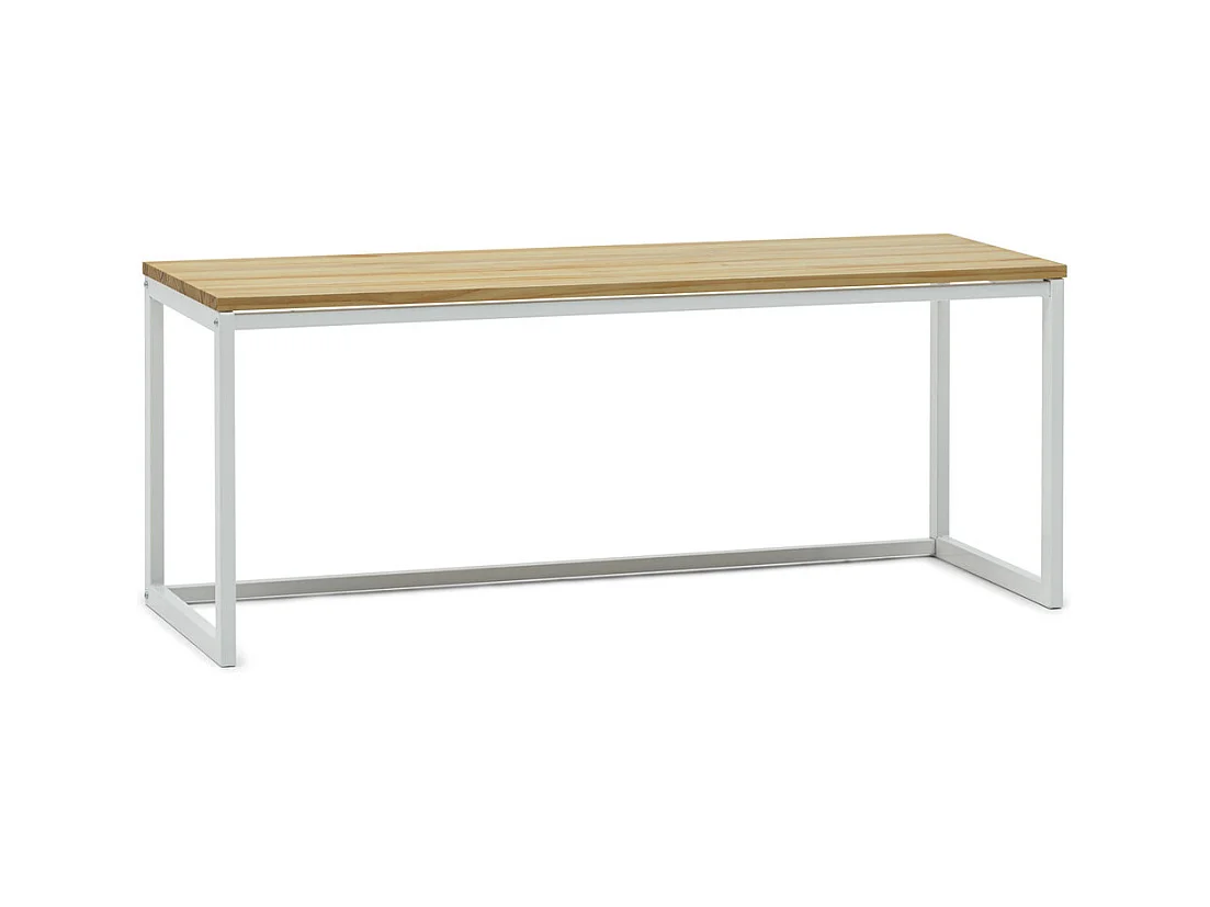 Sitzbank  ECO Three aus massivem Kiefernholz  70x40x45cm  Weiße Farbe.