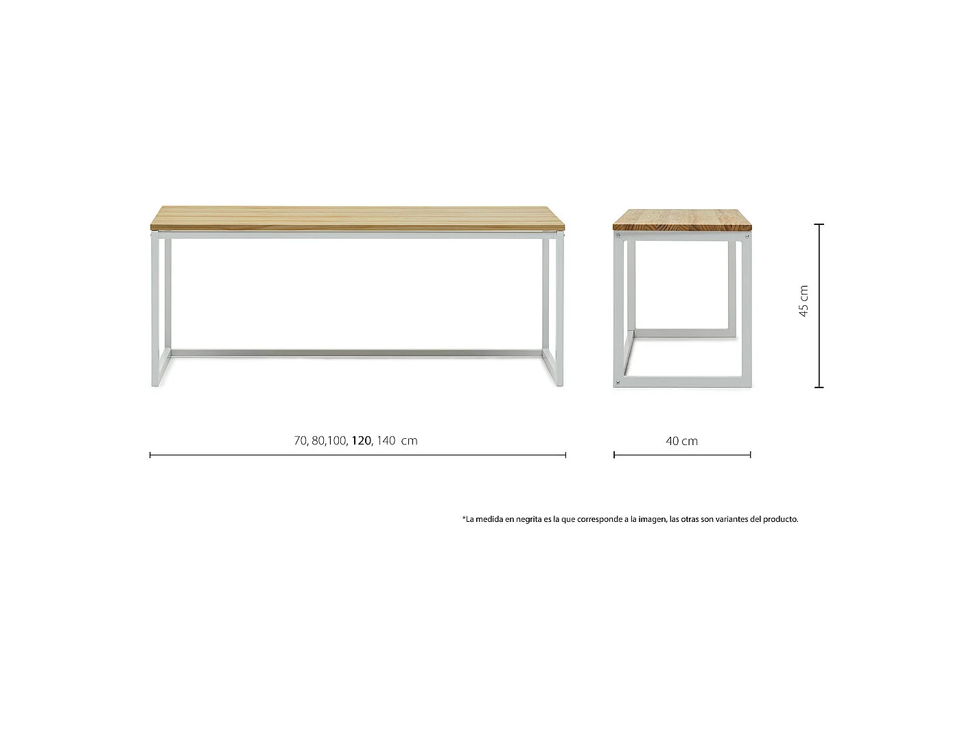 Banc Banquette iCub3 – style scandinave  40x100x45cm Blanc-Naturel