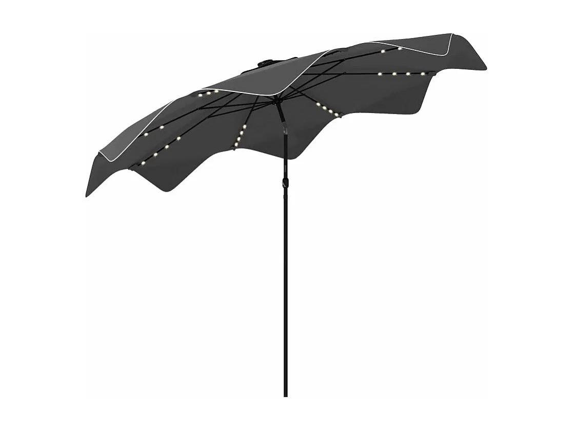 Guarda-Sol de Jardim Oslo com Luzes LED – Design Moderno e Elegante em Cinza Escuro