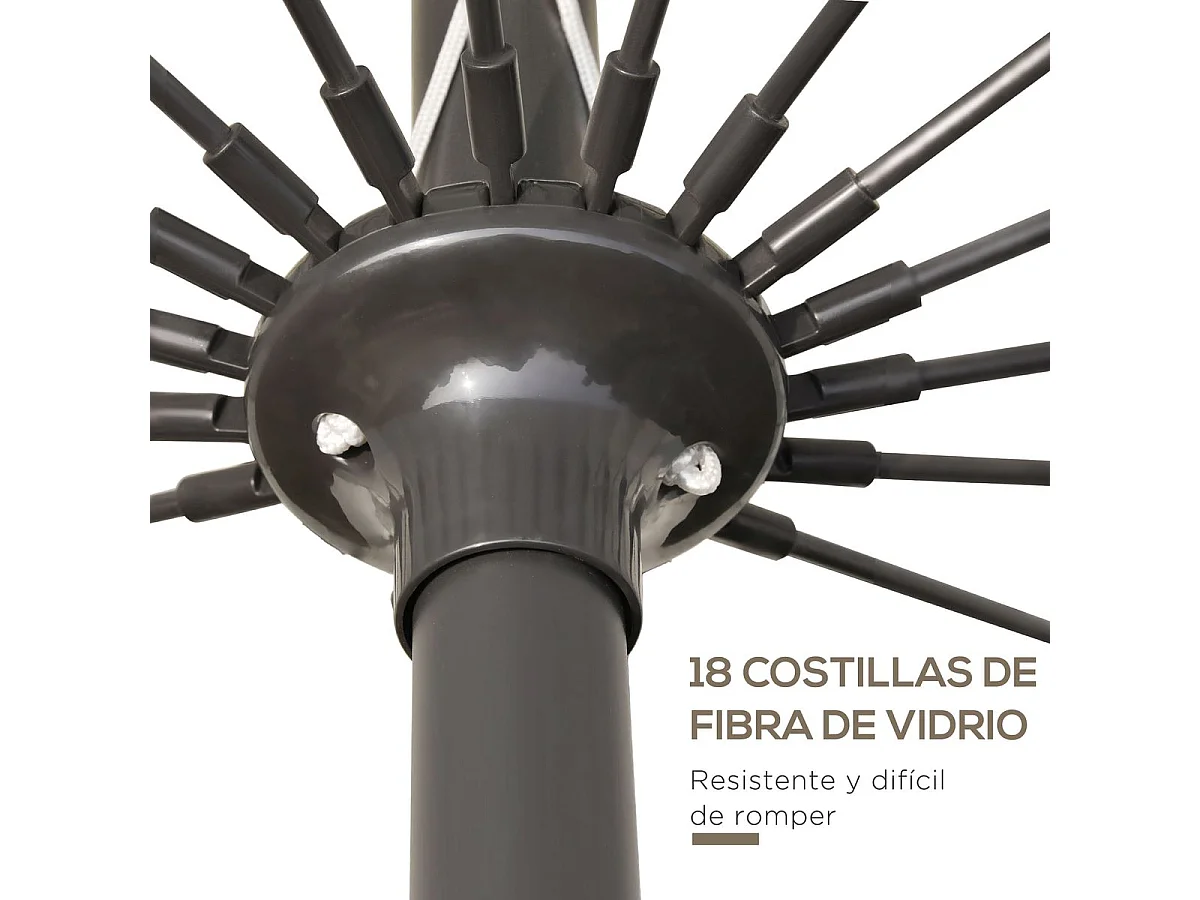 Sombrilla Austin Outsunny ángulo ajustable crema Ø250x240 cm