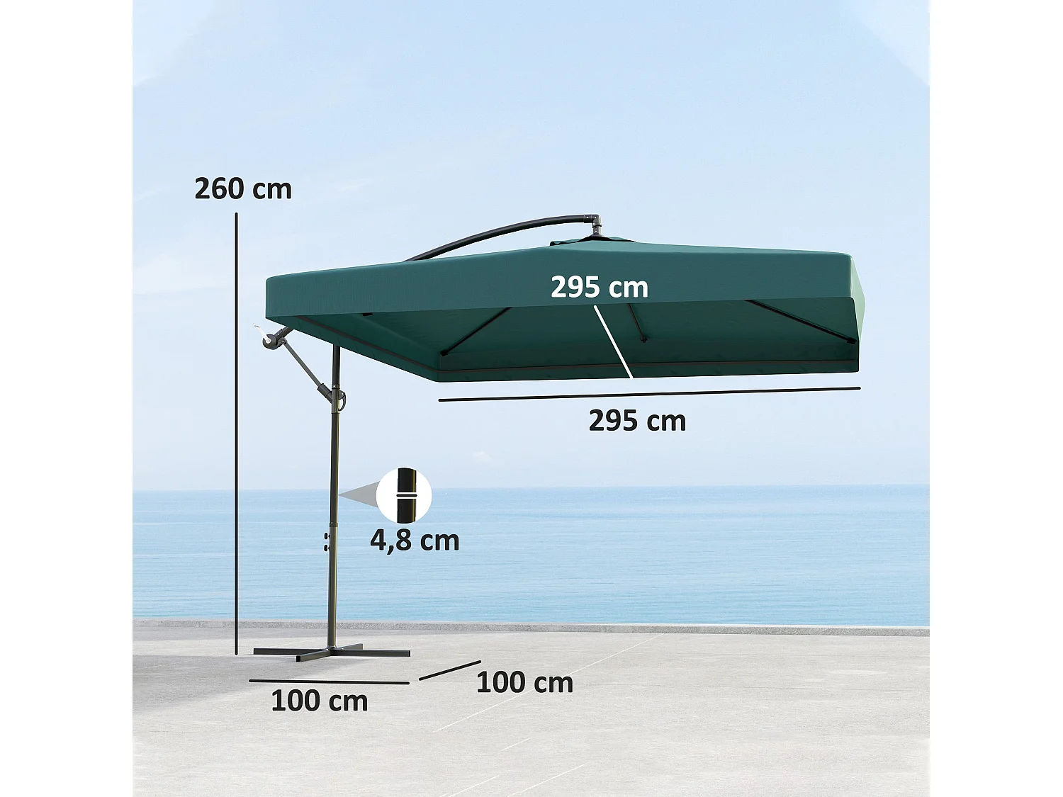 Guarda-sol de Jardim Forli 295x295x260 - Proteção Solar Elegante e Funcional