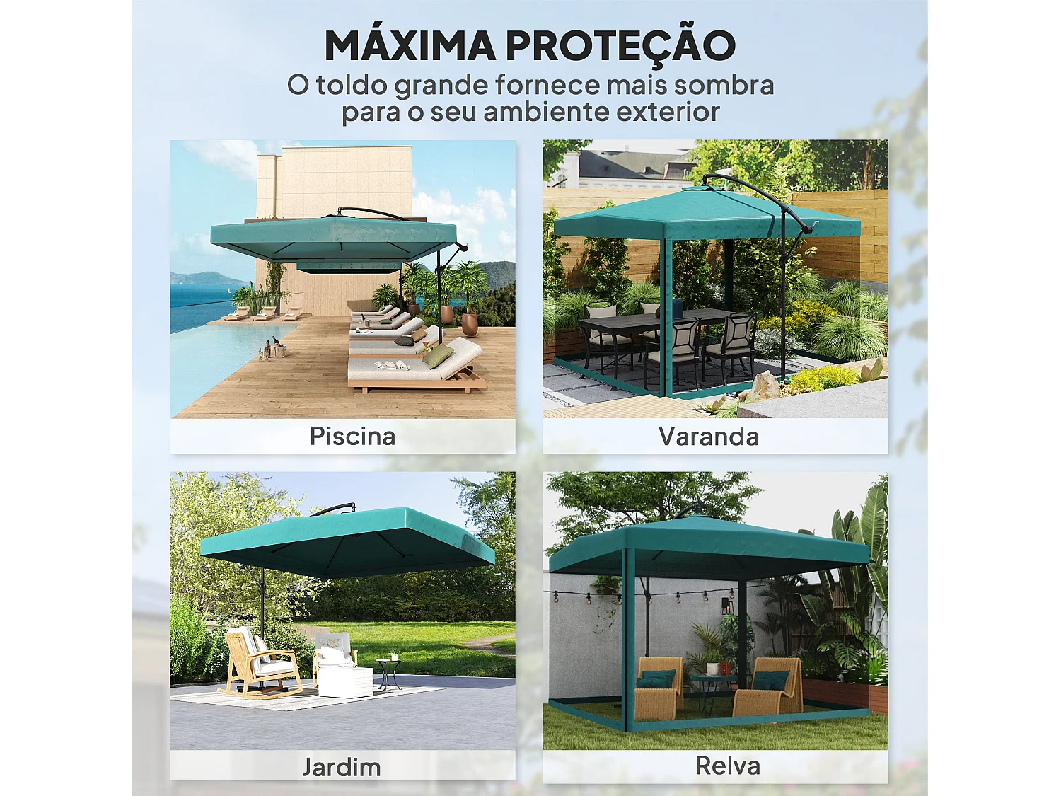 Guarda-sol de Jardim Forli 295x295x260 - Proteção Solar Elegante e Funcional