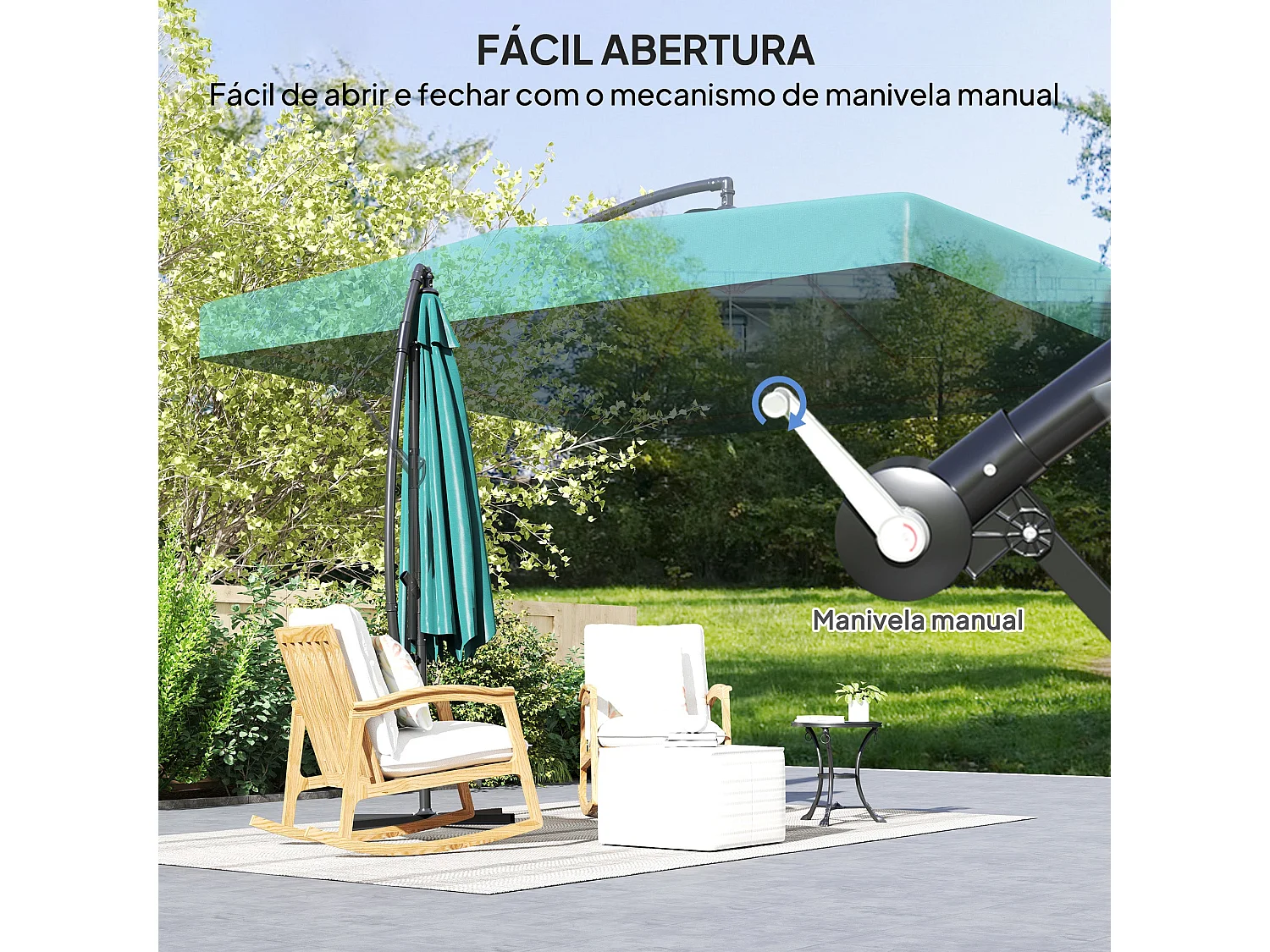Guarda-sol de Jardim Forli 295x295x260 - Proteção Solar Elegante e Funcional