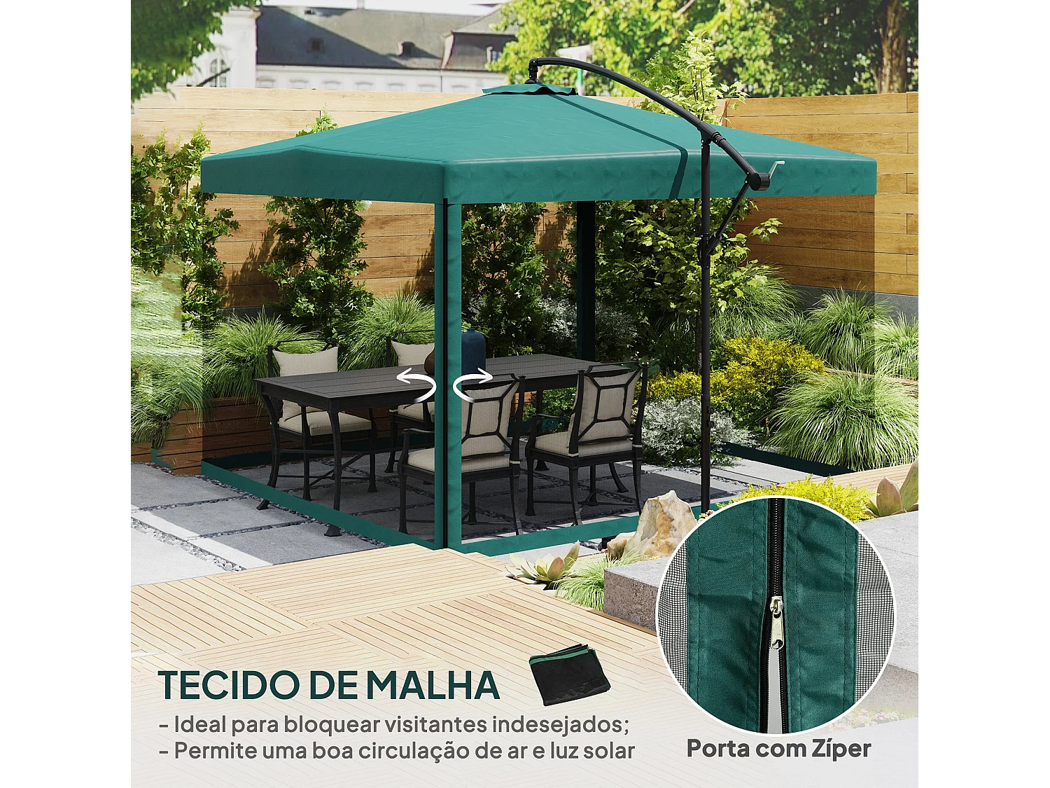 Guarda-sol de Jardim Forli 295x295x260 - Proteção Solar Elegante e Funcional