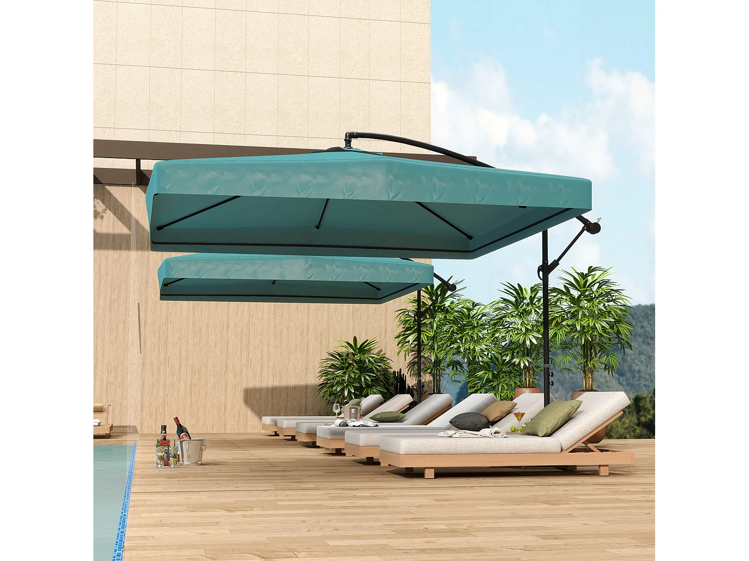 Guarda-sol de Jardim Forli 295x295x260 - Proteção Solar Elegante e Funcional