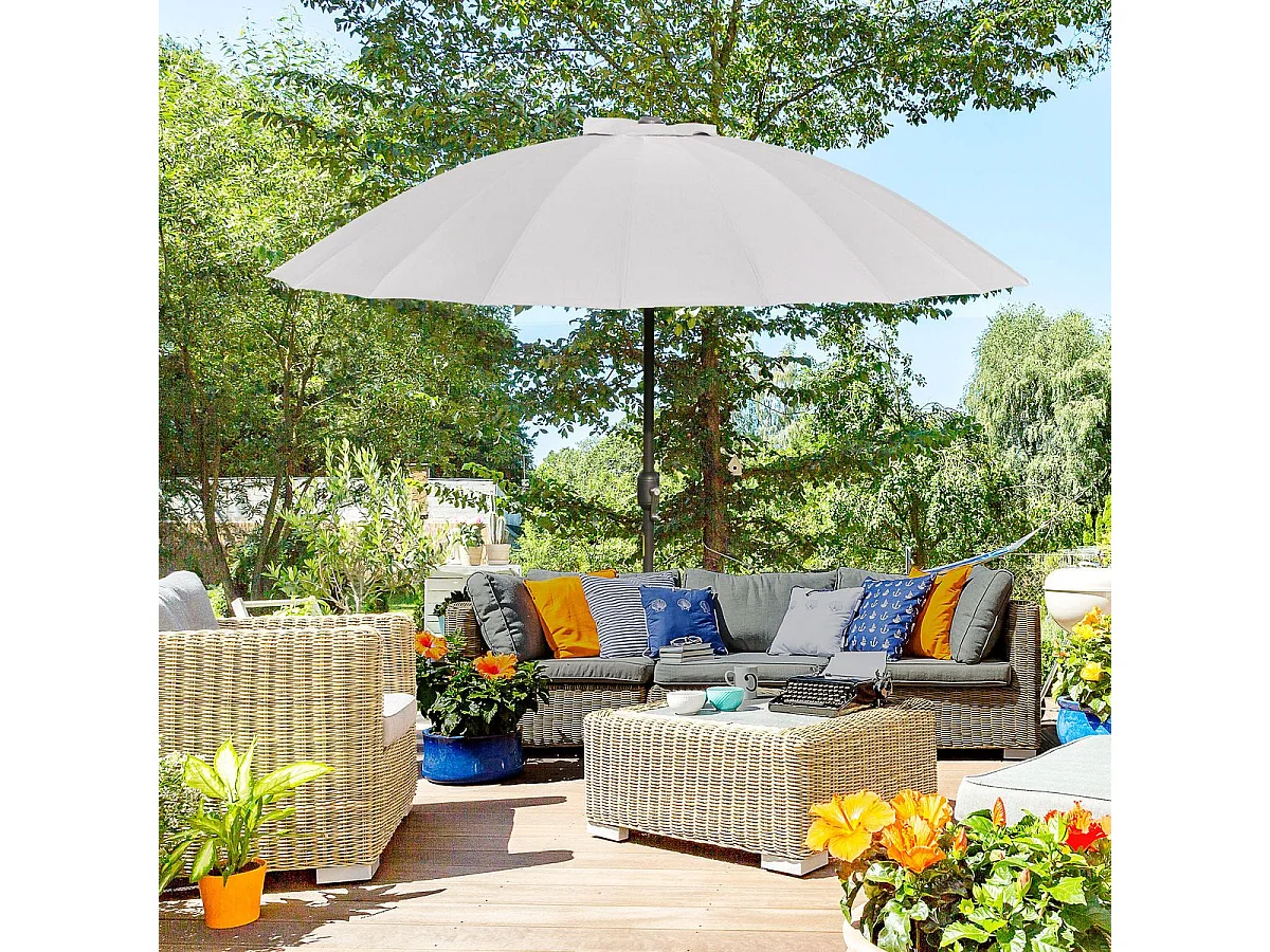 Sombrilla Austin Outsunny ángulo ajustable gris claro Ø250x240 cm