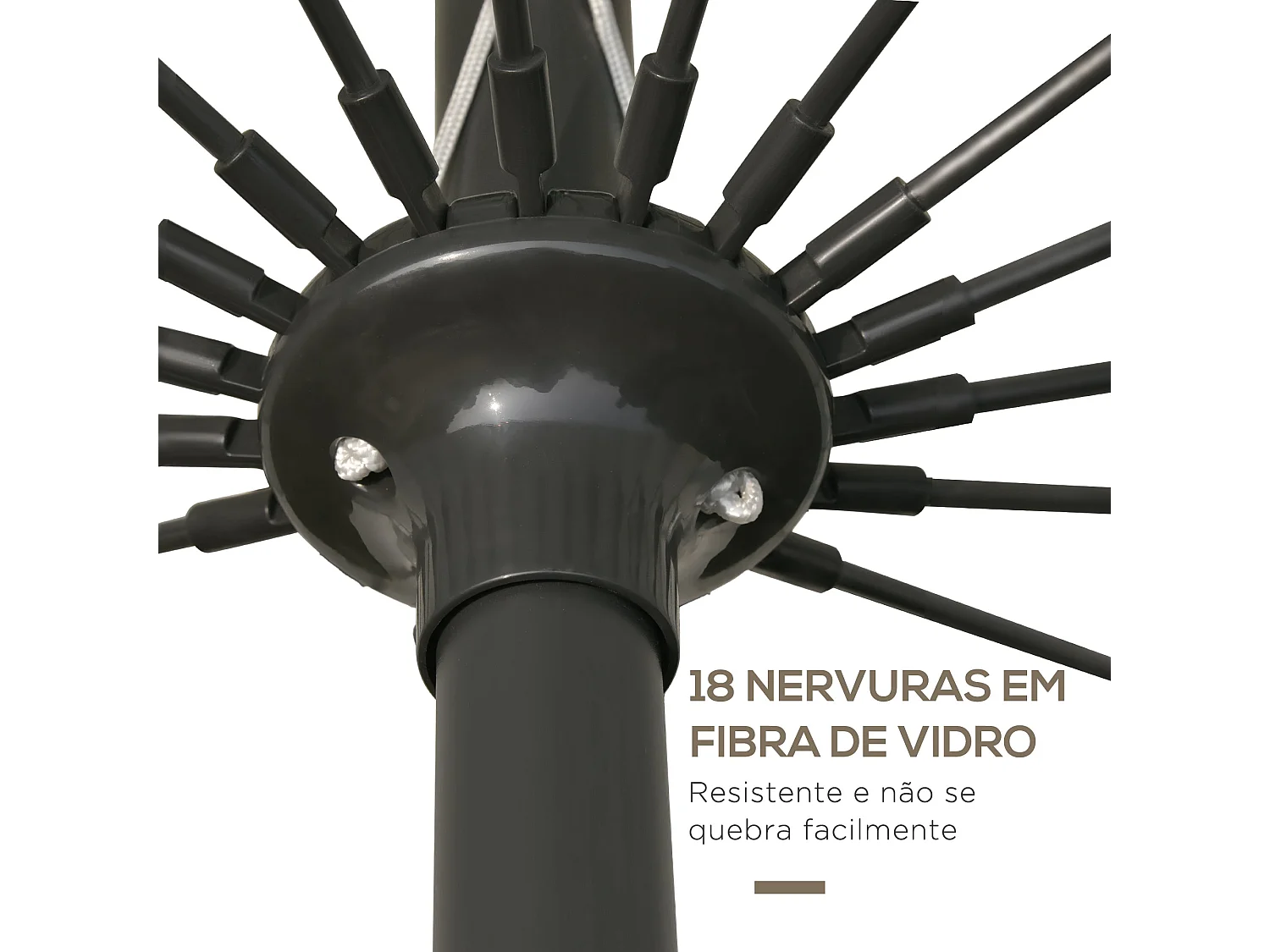 Sombrilla Austin Outsunny ángulo ajustable gris claro Ø250x240 cm