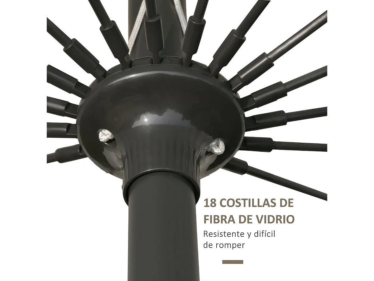 Sombrilla Austin Outsunny ángulo ajustable gris claro Ø250x240 cm