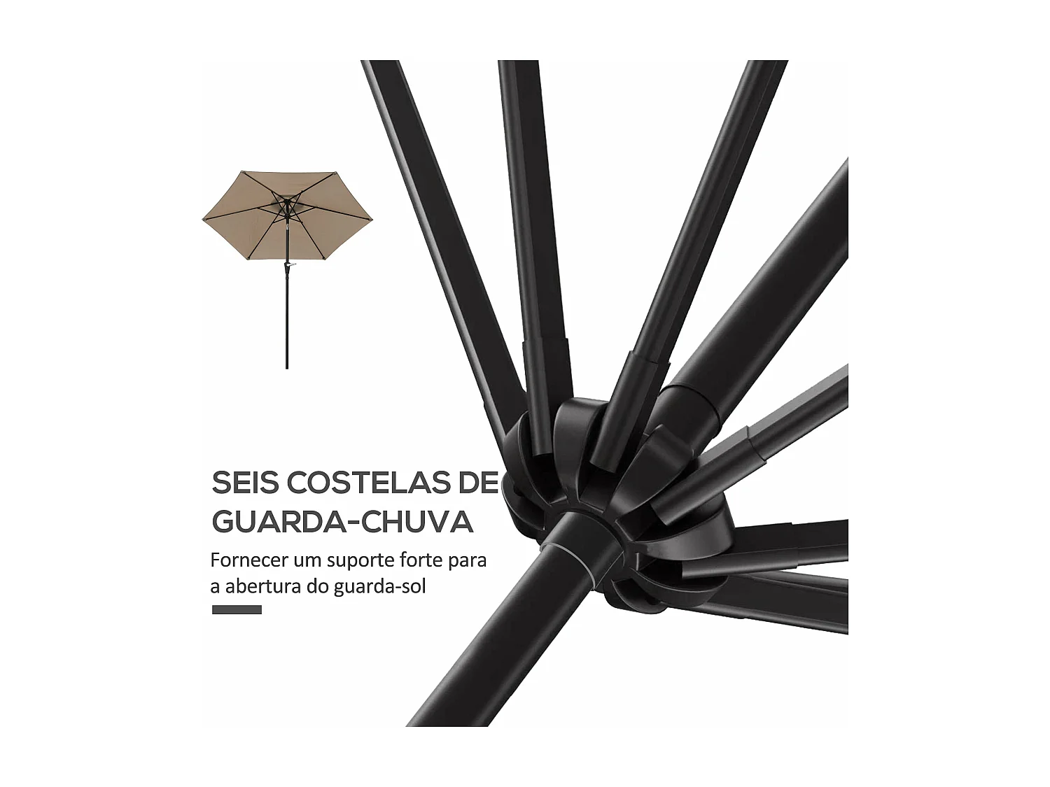 Guarda-sol de Jardim Lecce 230x216cm - Elegância e Proteção Solar