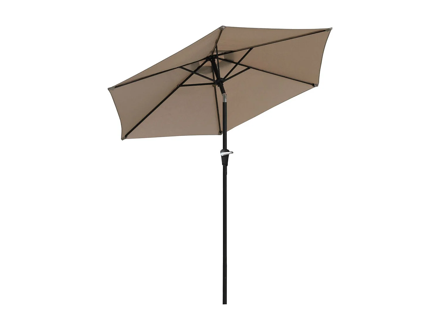 Sombrilla Portland Outsunny ángulo ajustable marrón claro Ø230x216 cm