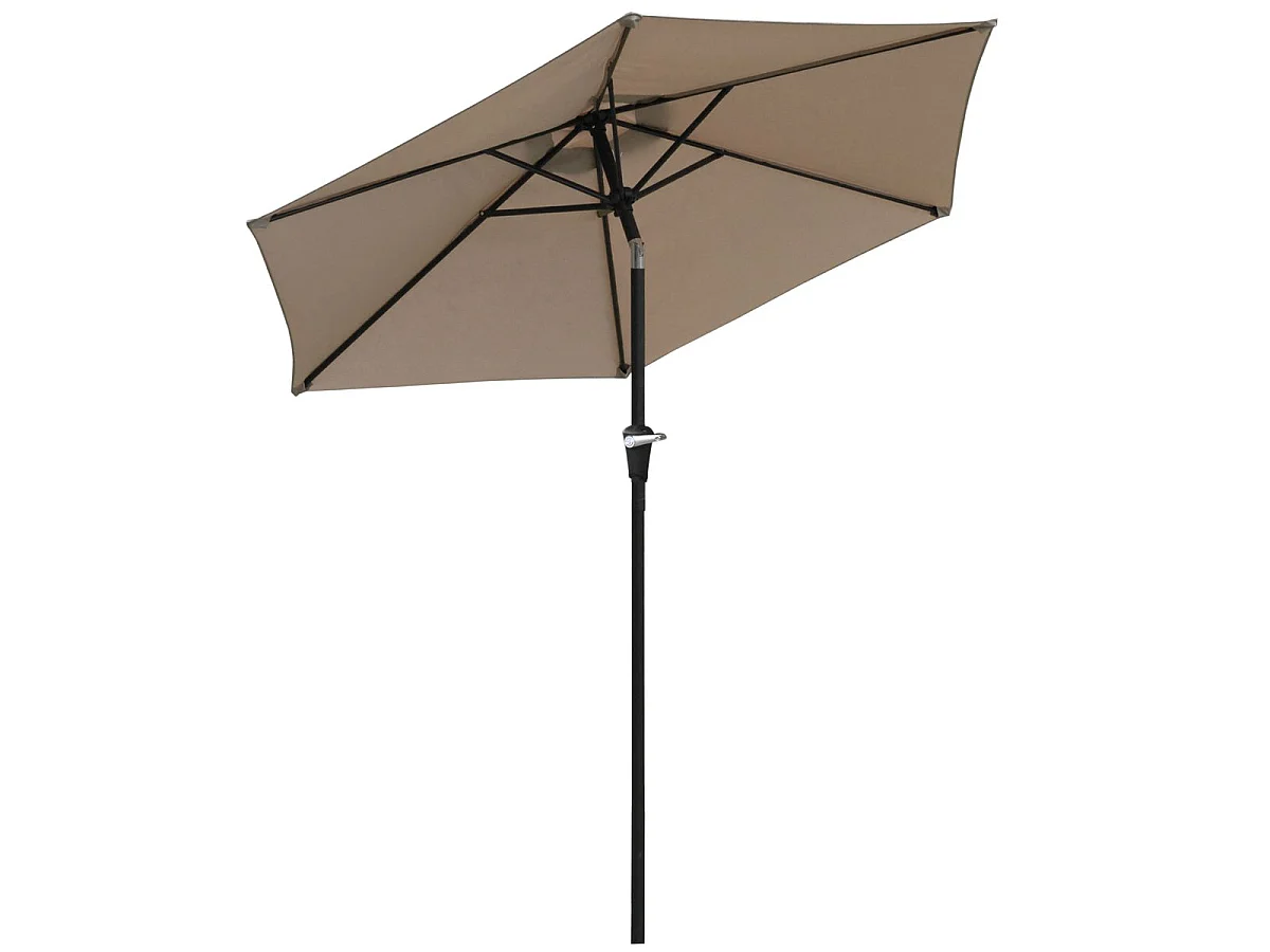 Sombrilla Portland Outsunny ángulo ajustable marrón claro Ø230x216 cm