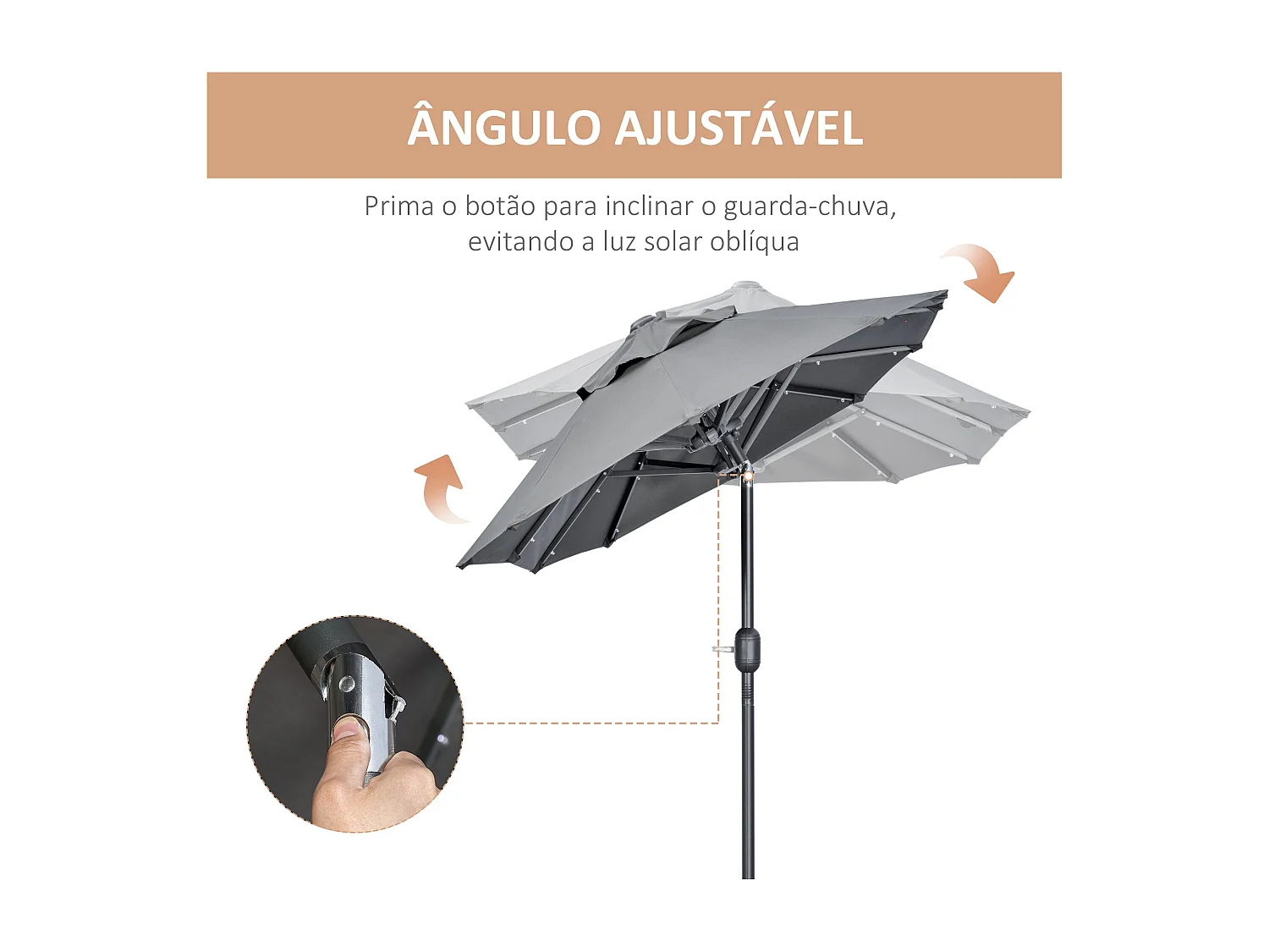 Guarda-sol Trento para Jardim – 295x150x219cm – Proteção Solar Elegante e Funcional