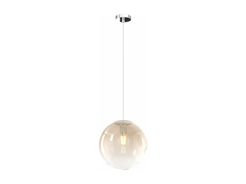 Sosp. Cromo 1 Luce Vetro Medio Ambra