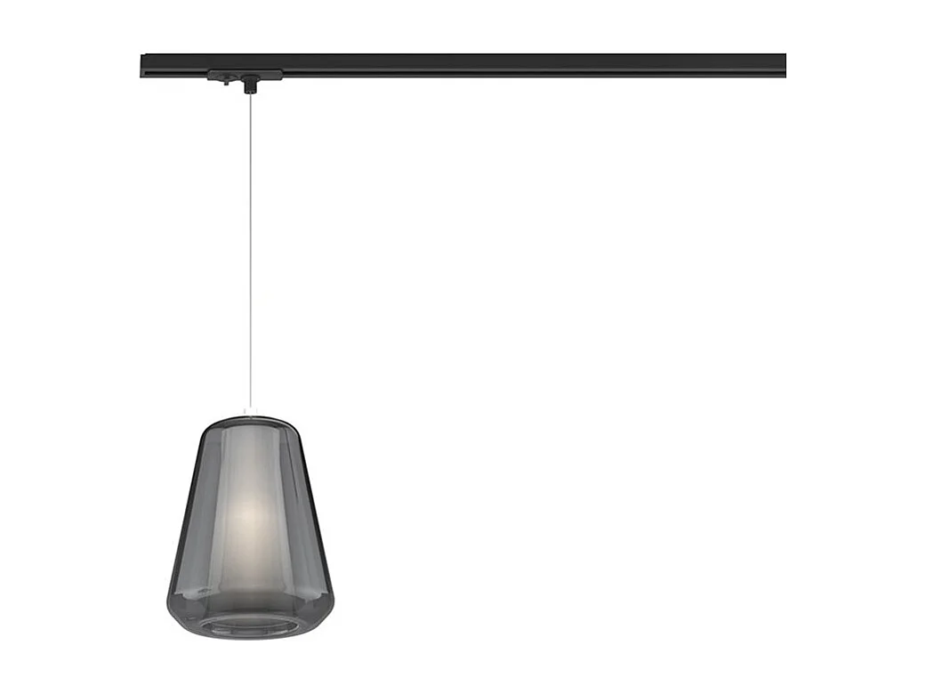 Double Skin Sosp. 1 Luce E27 Con Cavo Cm 250 Gamma Fume E Prendi Corrente Nero Per Binario Mono