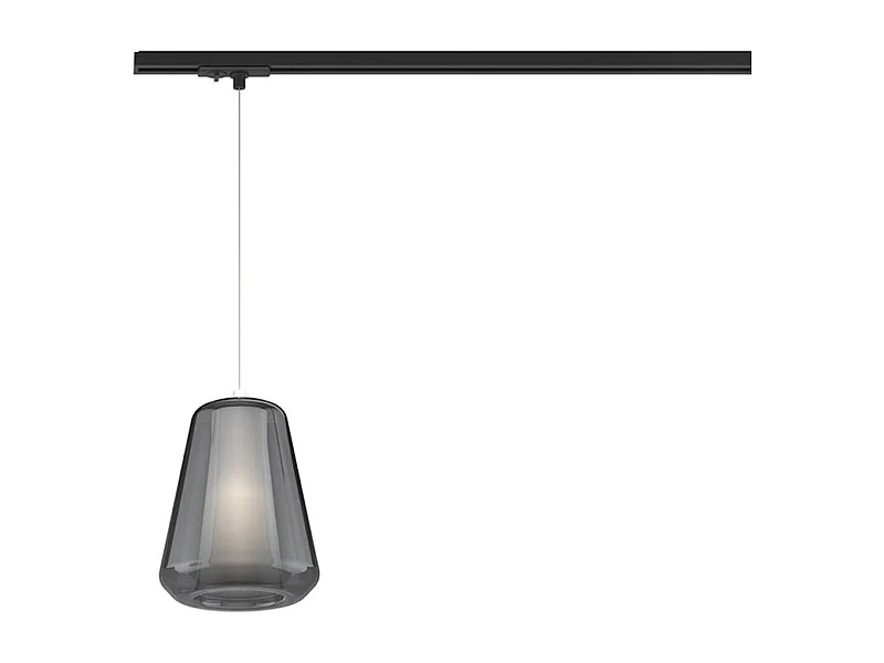 Double Skin Sosp. 1 Luce E27 Con Cavo Cm 250 Gamma Fume E Prendi Corrente Nero Per Binario Mono