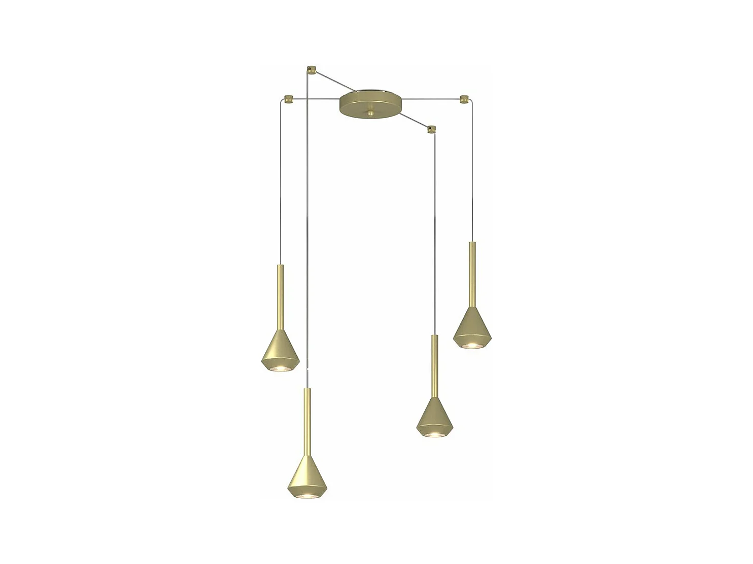 Aygo Sospensione 4 Luci Spostabile Ottone Con Cavo Cm.250