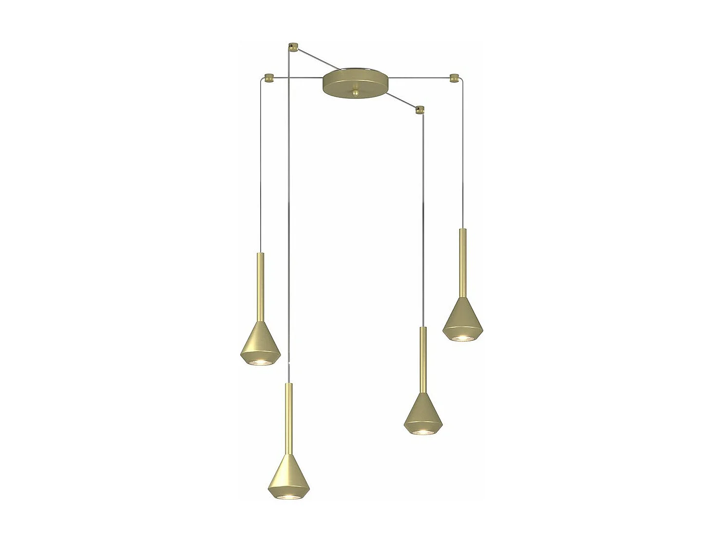 Aygo Sospensione 4 Luci Spostabile Ottone Con Cavo Cm.250