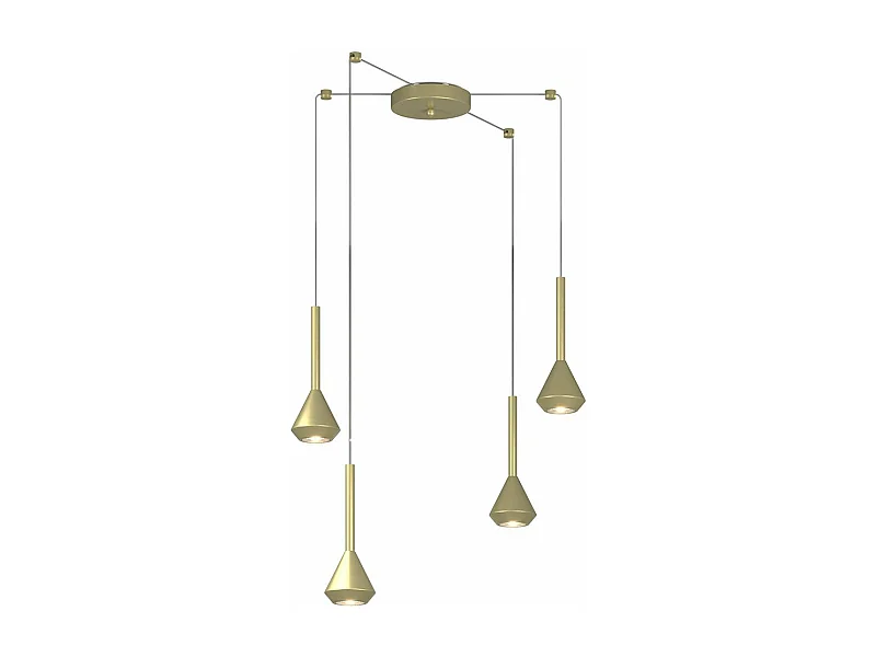 Aygo Sospensione 4 Luci Spostabile Ottone Con Cavo Cm.250