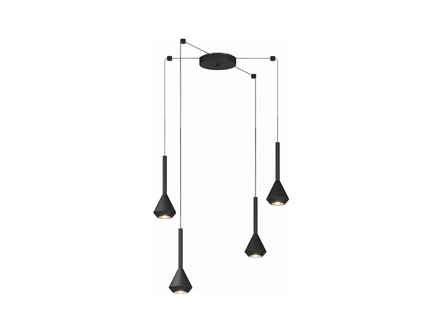 Aygo Sospensione 4 Luci Spostabile Nero Con Cavo Cm.250