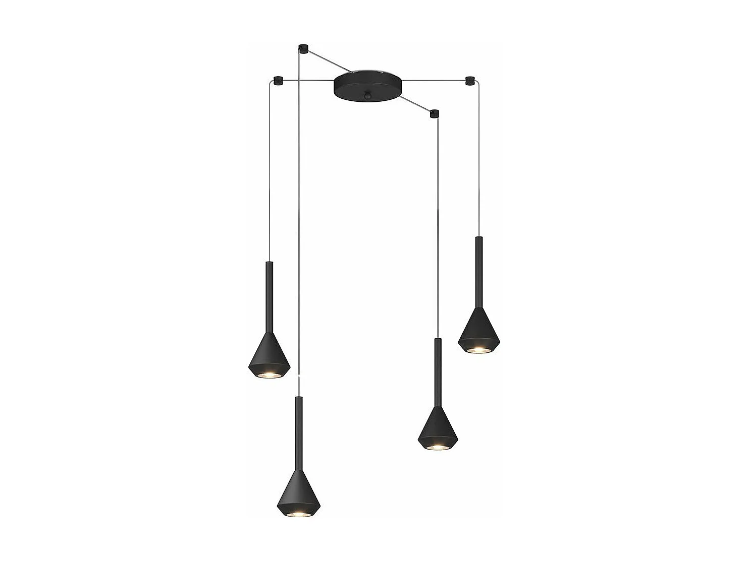 Aygo Sospensione 4 Luci Spostabile Nero Con Cavo Cm.250