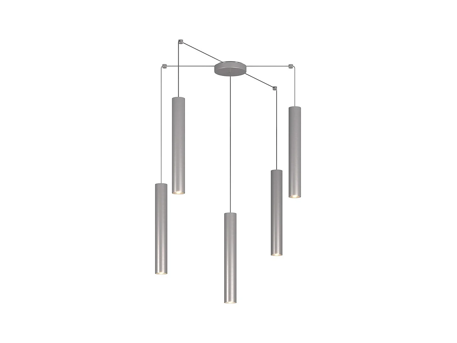 Xena Sospensione 5 Luci Spostabile Alluminio Con Cavo Cm.250