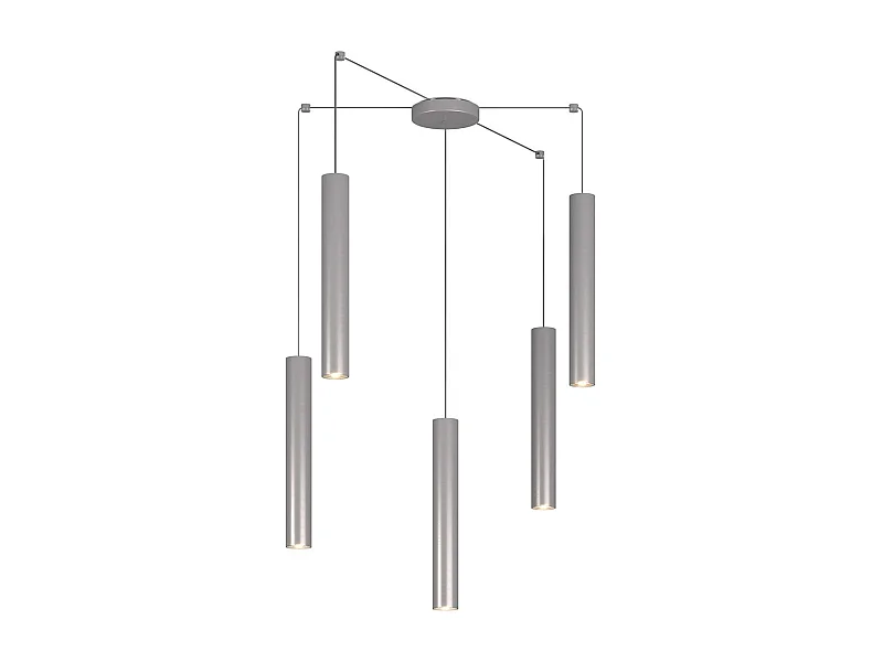 Xena Sospensione 5 Luci Spostabile Alluminio Con Cavo Cm.250