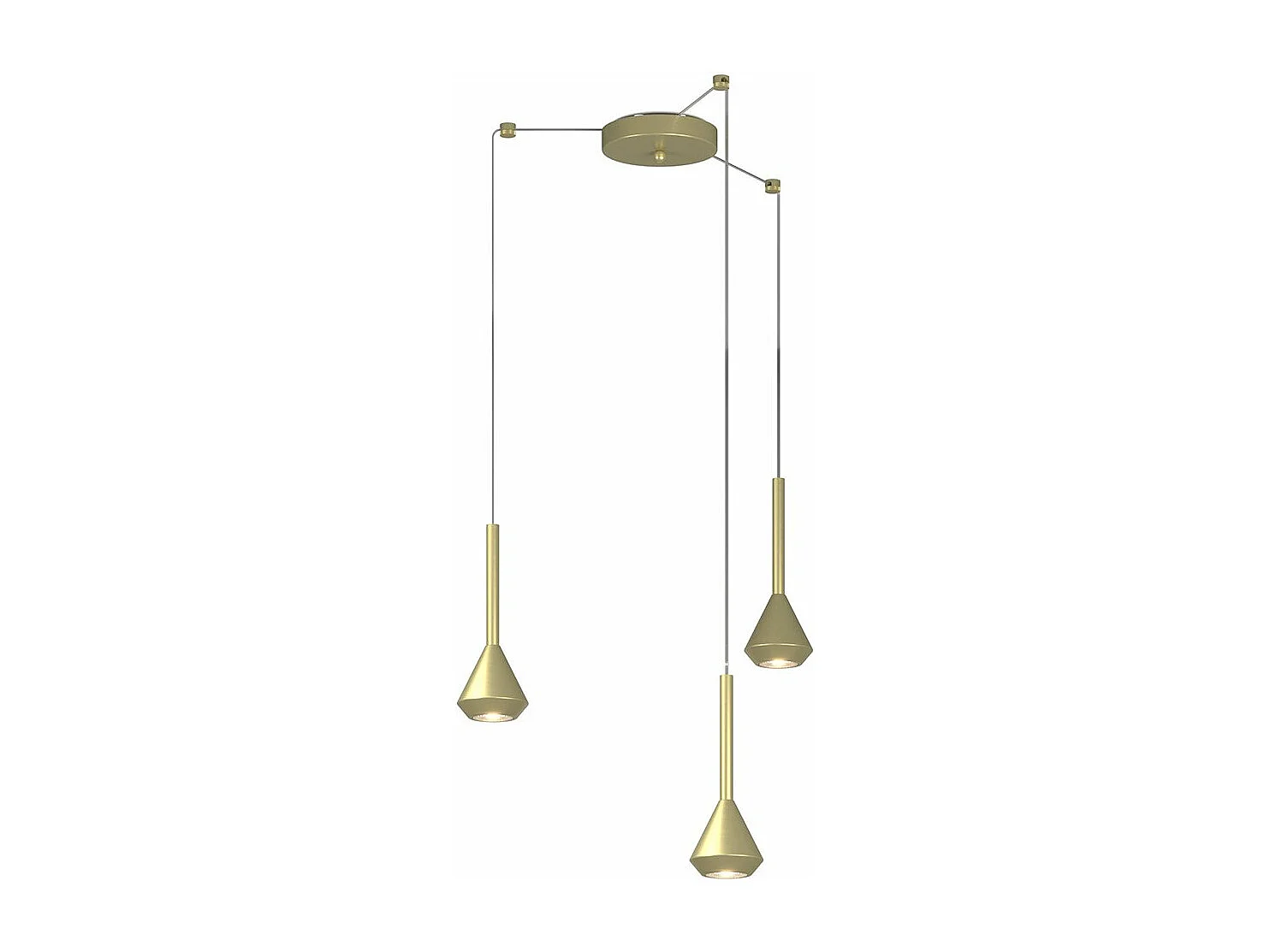 Aygo Sospensione 3 Luci Spostabile Ottone Con Cavo Cm.250