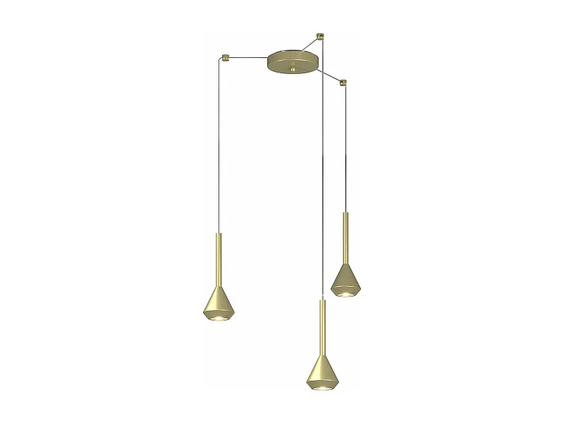 Aygo Sospensione 3 Luci Spostabile Ottone Con Cavo Cm.250