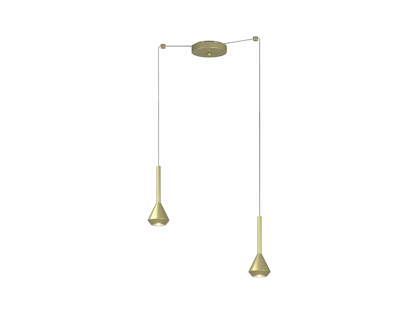 Aygo Sospensione 2 Luci Spostabile Ottone Con Cavo Cm.250