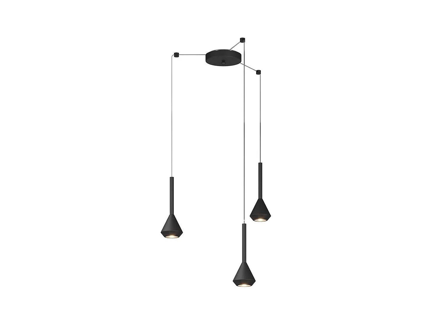 Aygo Sospensione 3 Luci Spostabile Nero Con Cavo Cm.250