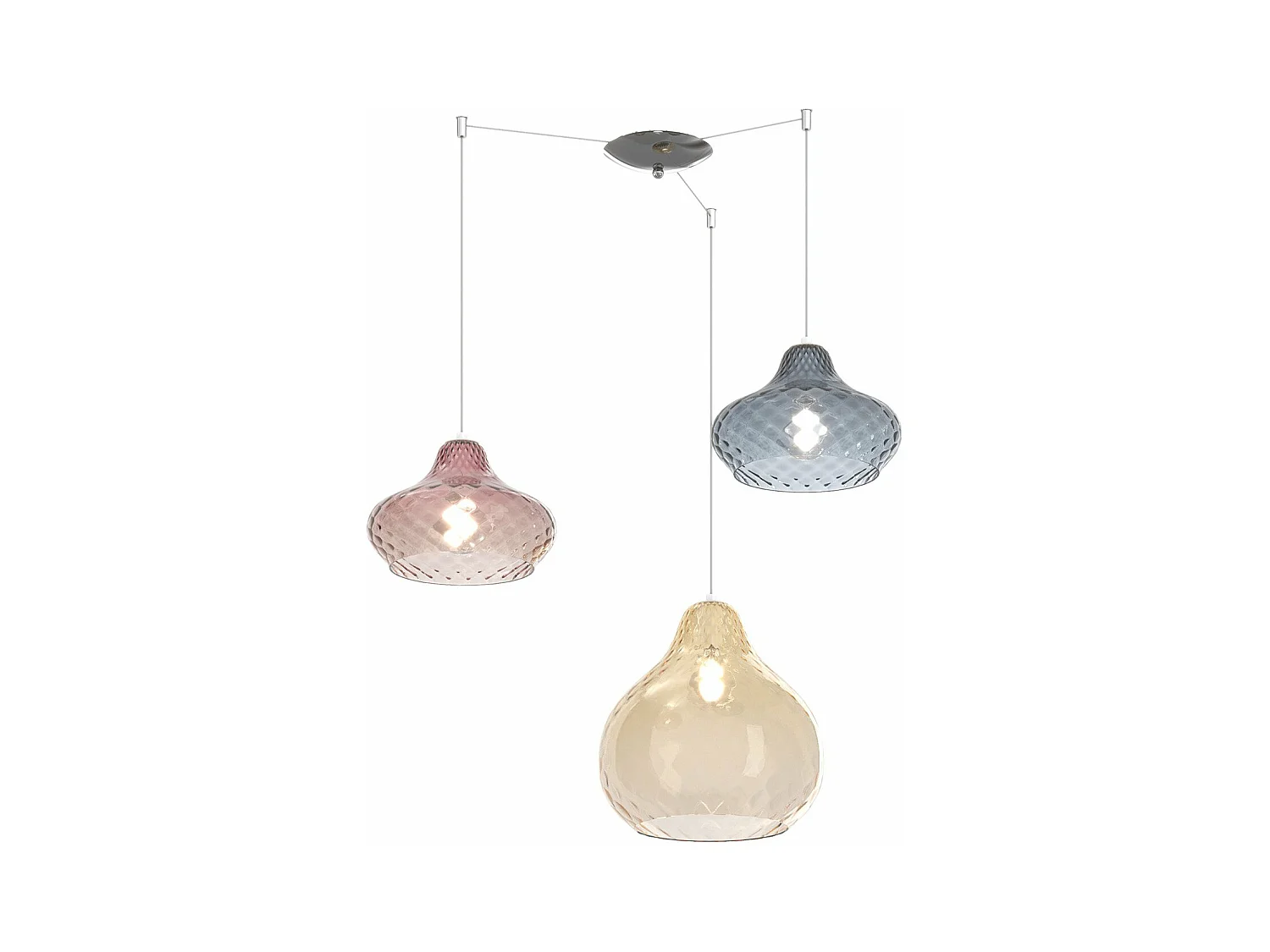 Sosp. Cromo 3 Luci Spostabile Vetri (1 X Piccolo Za + 1 X Piccolo Ru + 1 X Grande Am)