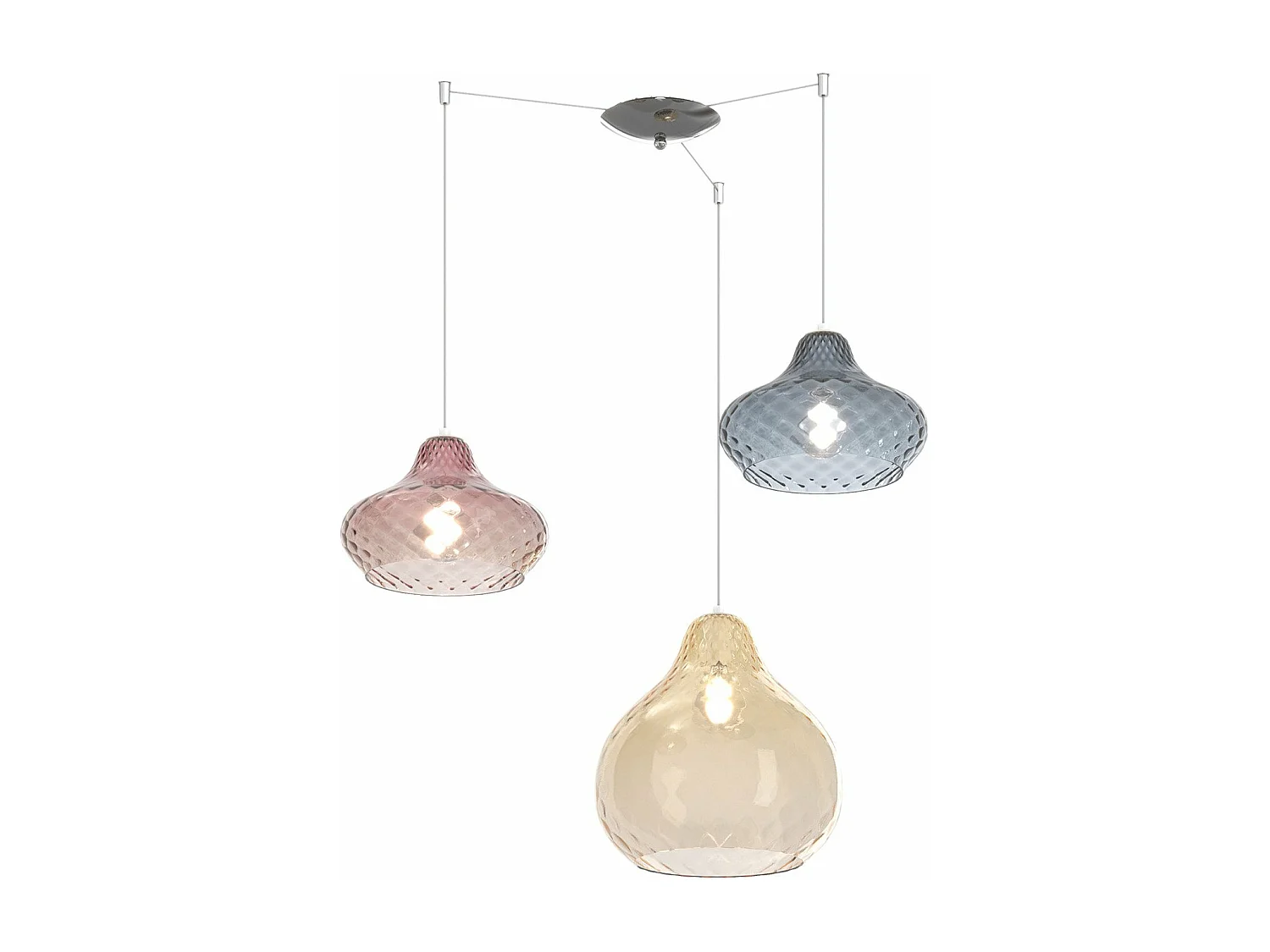 Sosp. Cromo 3 Luci Spostabile Vetri (1 X Piccolo Za + 1 X Piccolo Ru + 1 X Grande Am)