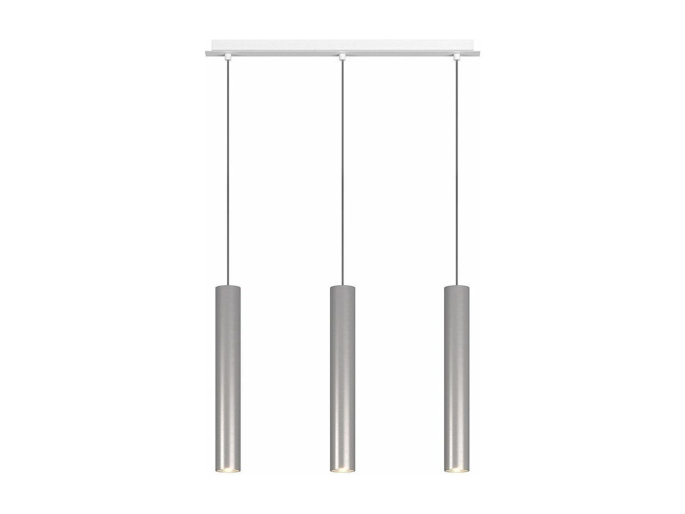 Xena Sospensione 3 Luci Rettangolare Alluminio Con Cavo Cm.250 E Rosone Bianco