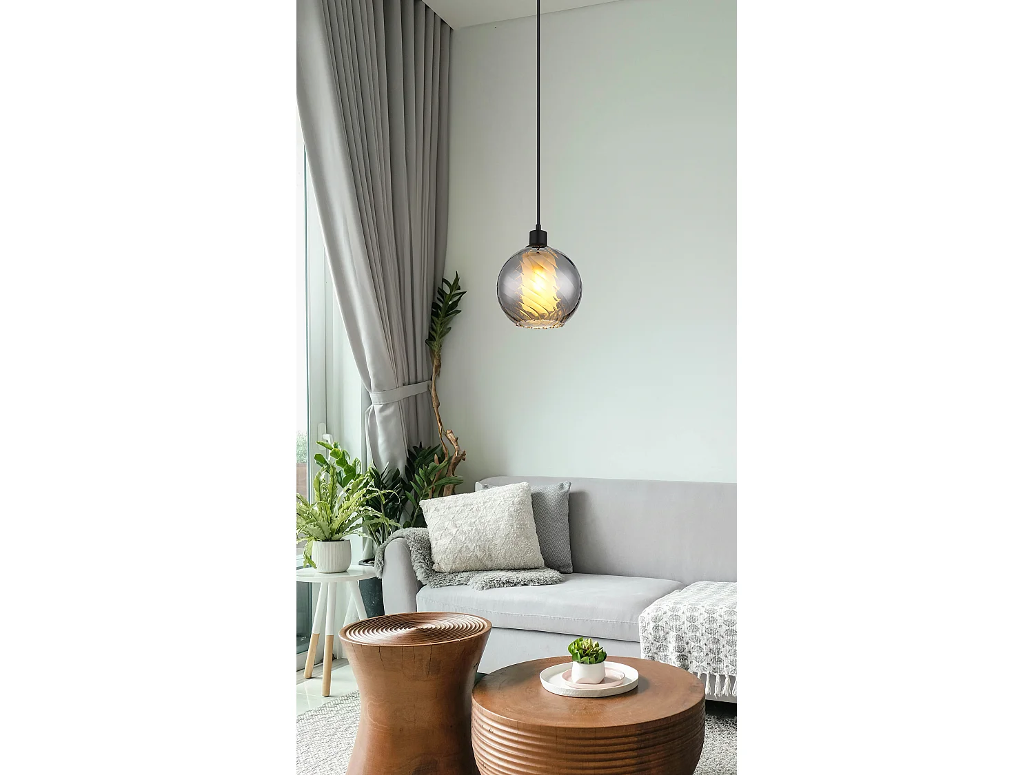 Suspension metal noir matt, 1 x E27 LED