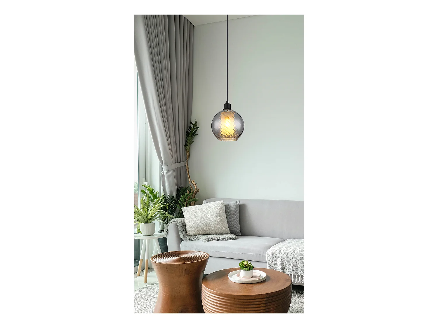 Hanglamp metaal zwart dof, 1x E27