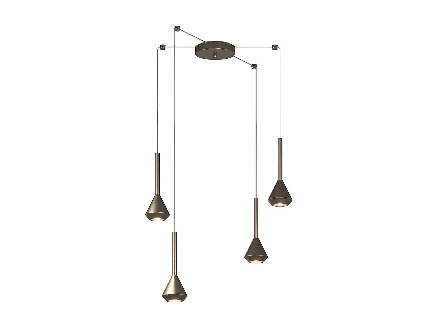 Aygo Sospensione 4 Luci Spostabile Bronzo Con Cavo Cm.250