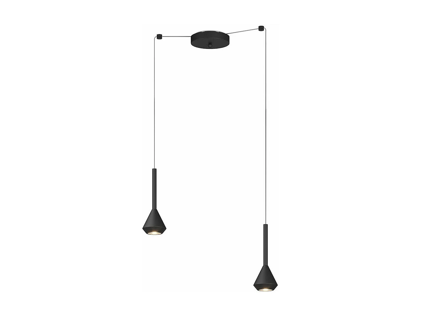 Aygo Sospensione 2 Luci Spostabile Nero Con Cavo Cm.250