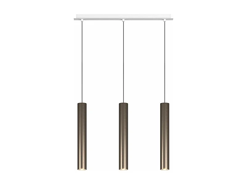 Xena Sospensione 3 Luci Rettangolare Bronzo Con Cavo Cm.250 E Rosone Bianco