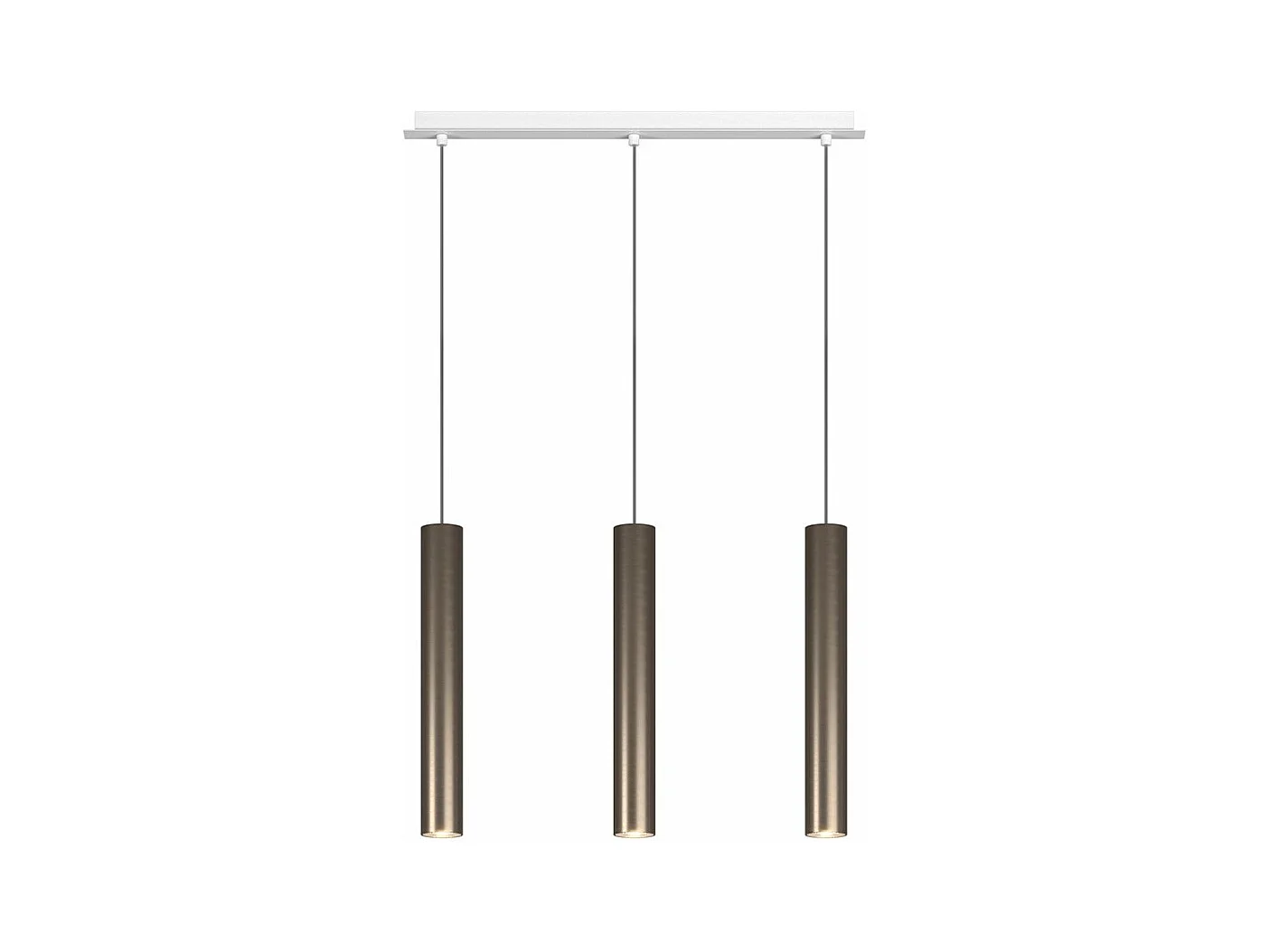 Xena Sospensione 3 Luci Rettangolare Bronzo Con Cavo Cm.250 E Rosone Bianco