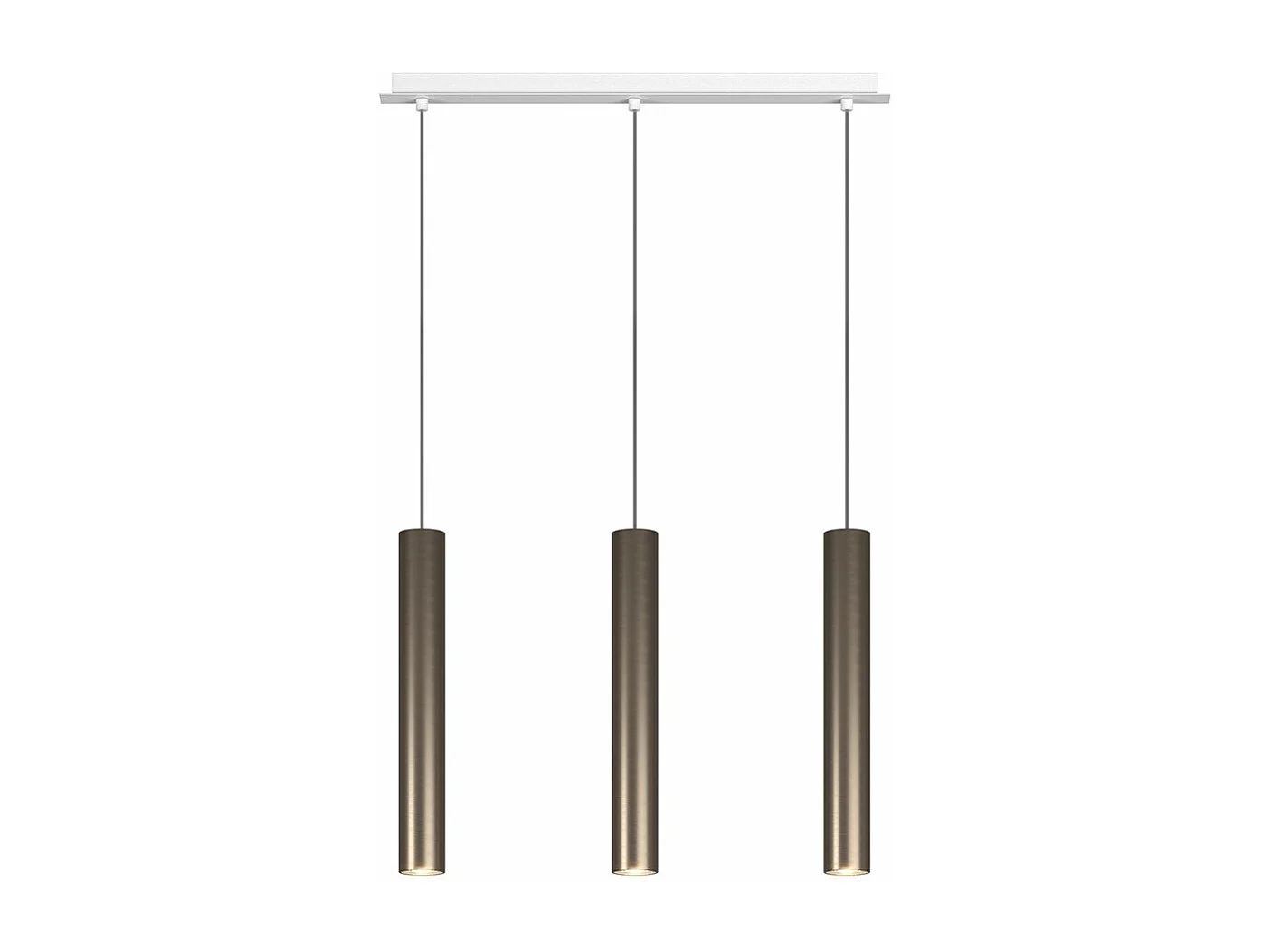 Xena Sospensione 3 Luci Rettangolare Bronzo Con Cavo Cm.250 E Rosone Bianco