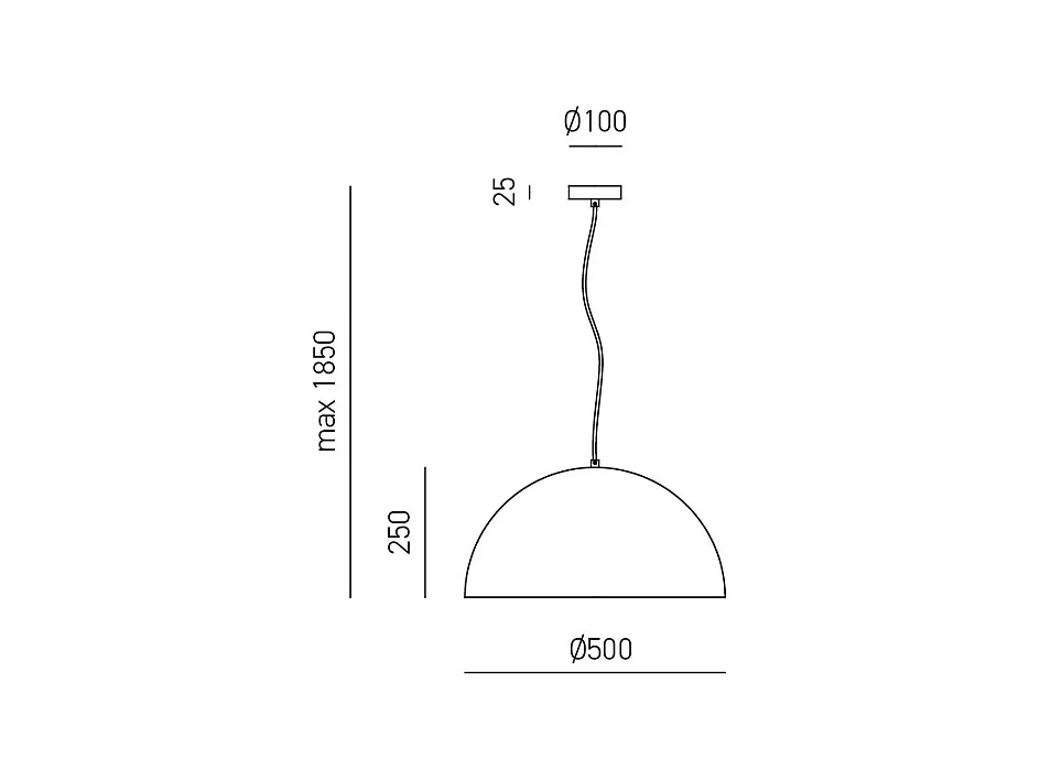 Bonella - Suspension en cuivre 1XE27 max 1X60W IP20 - Plafonnier au en aluminium - Douille E27