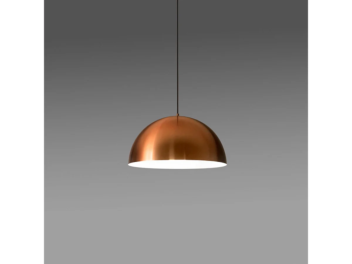 Bonella - Suspension en cuivre 1XE27 max 1X60W IP20 - Plafonnier au en aluminium - Douille E27