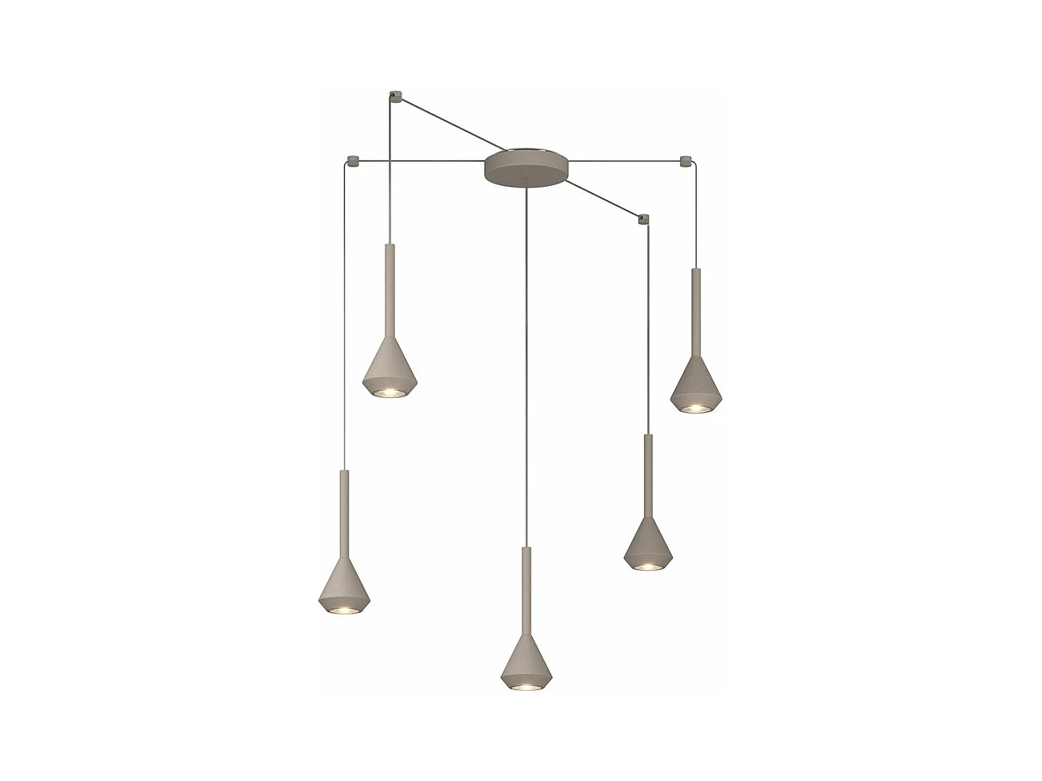 Aygo Sospensione 5 Luci Spostabile Sabbia Con Cavo Cm.250