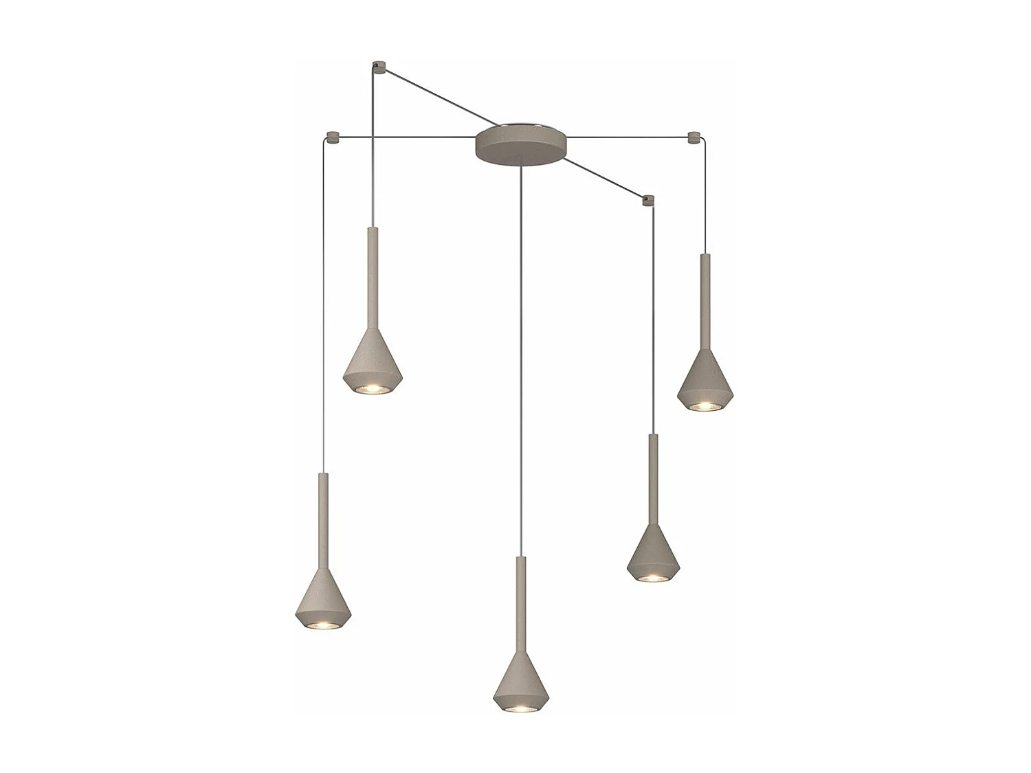 Aygo Sospensione 5 Luci Spostabile Sabbia Con Cavo Cm.250